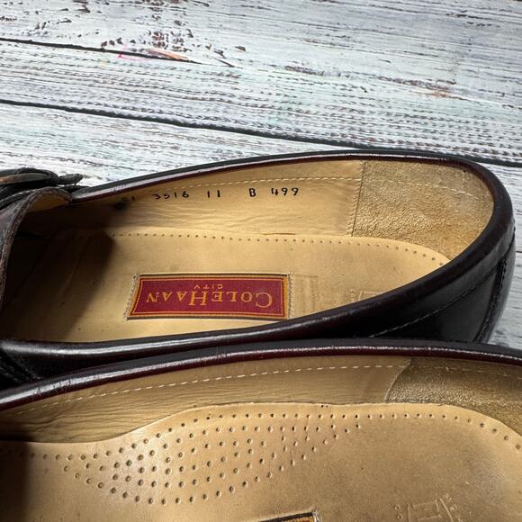 Cole Haan City Loafers Leather Kiltie Tassel Brown Mens 11